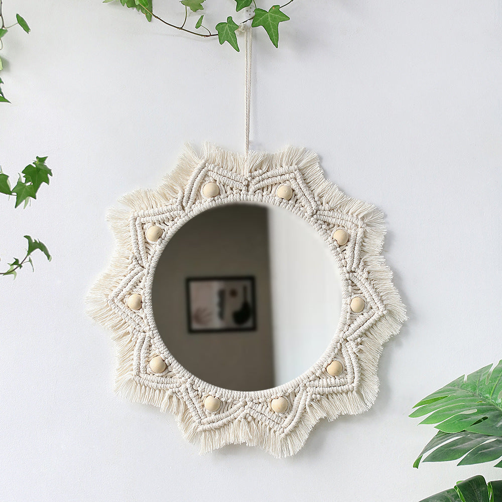 Handmade Woven Tapestry Decorative Mirror - AKAAL
