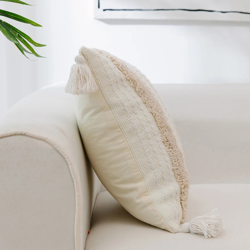 MACT Boho Tassel Tufted Cushion Cover - AKAAL