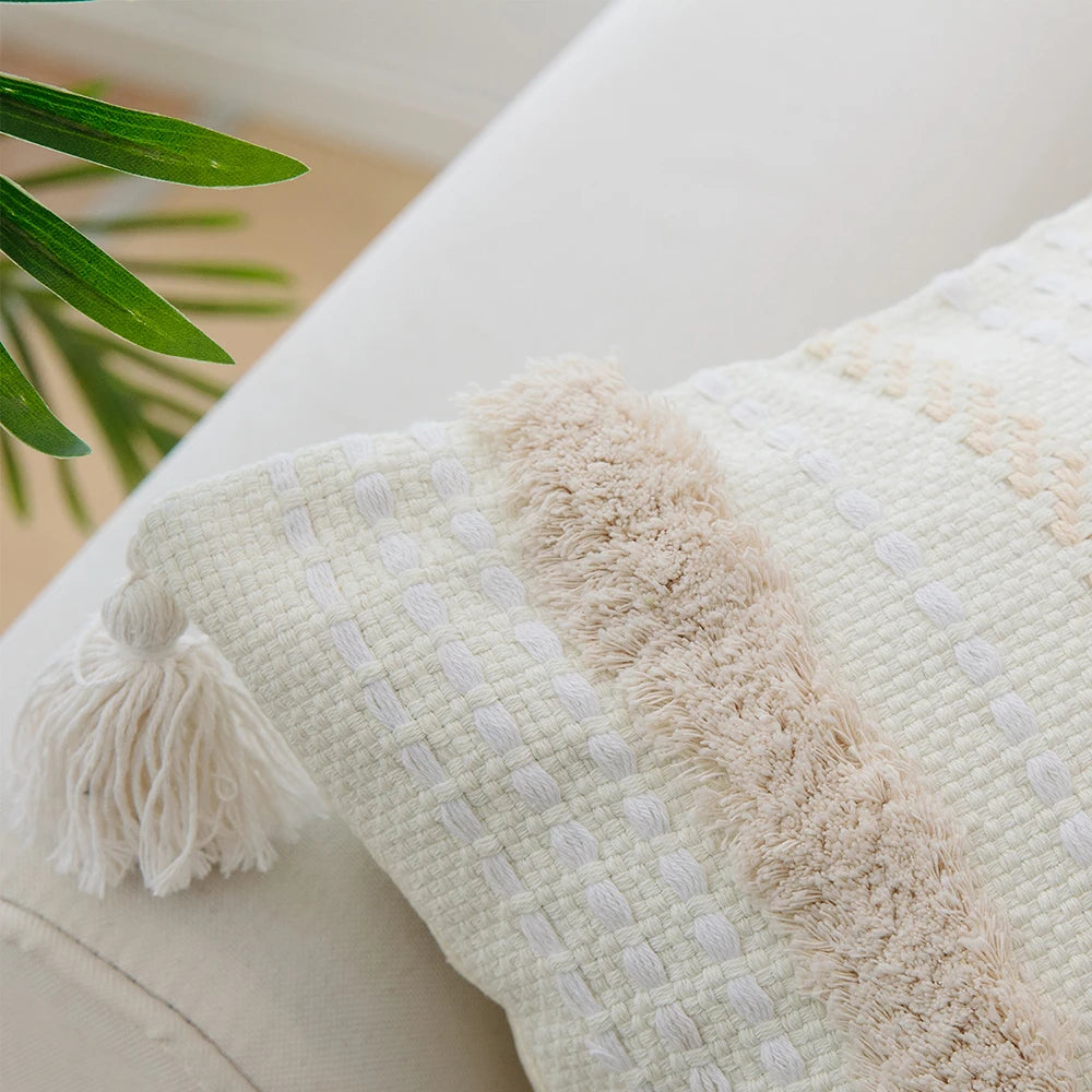 MACT Boho Tassel Tufted Cushion Cover - AKAAL