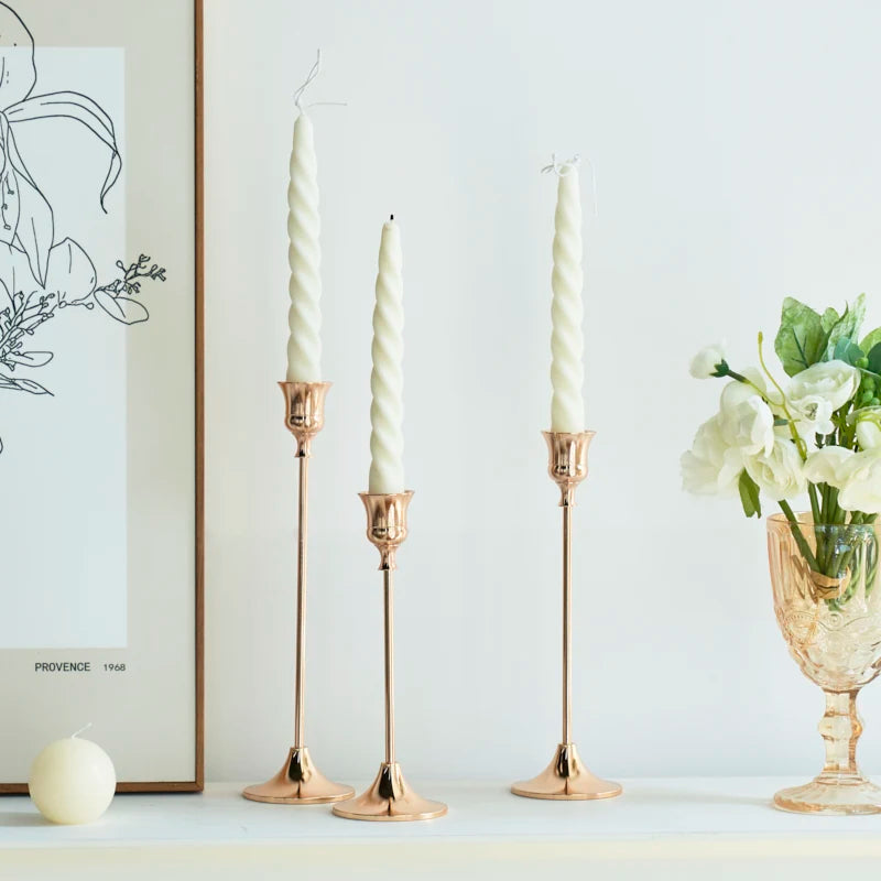 Brass Gold Candlestick Holders Set - AKAAL