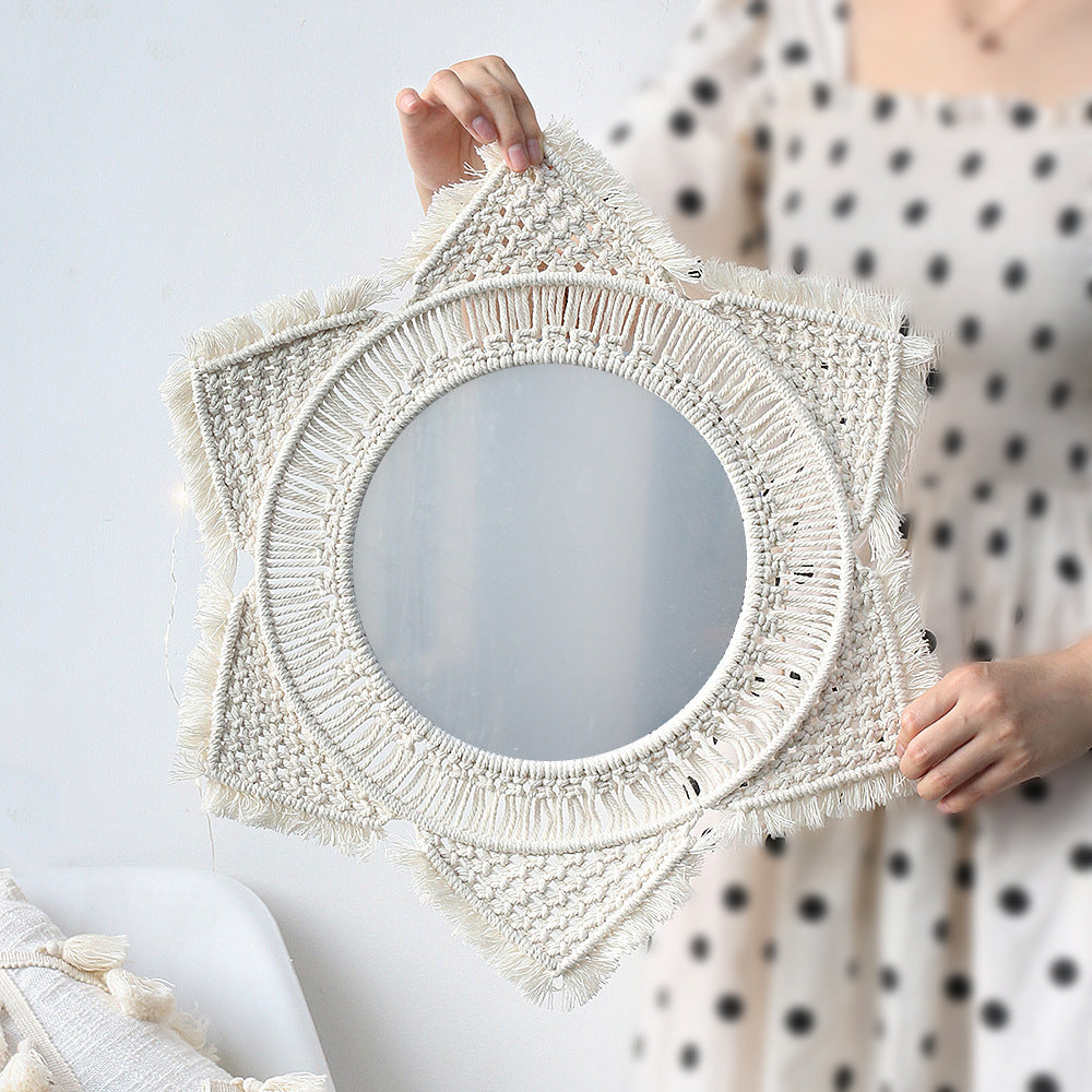 Handmade Woven Tapestry Decorative Mirror - AKAAL