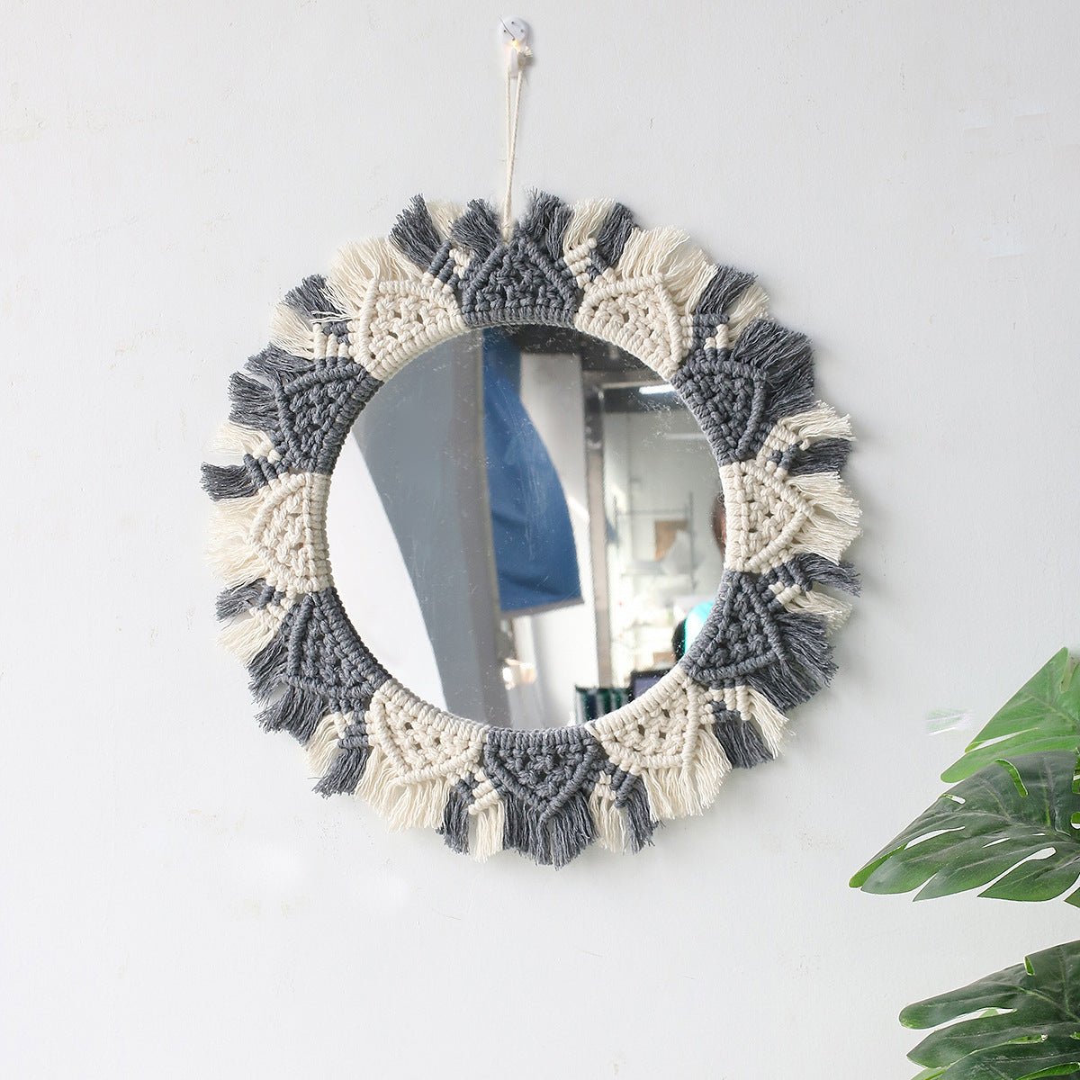 Handmade Woven Tapestry Decorative Mirror - AKAAL