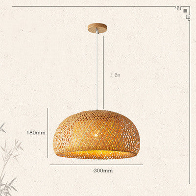 Bamboo Woven Japanese Pastoral Chandelier - AKAAL 