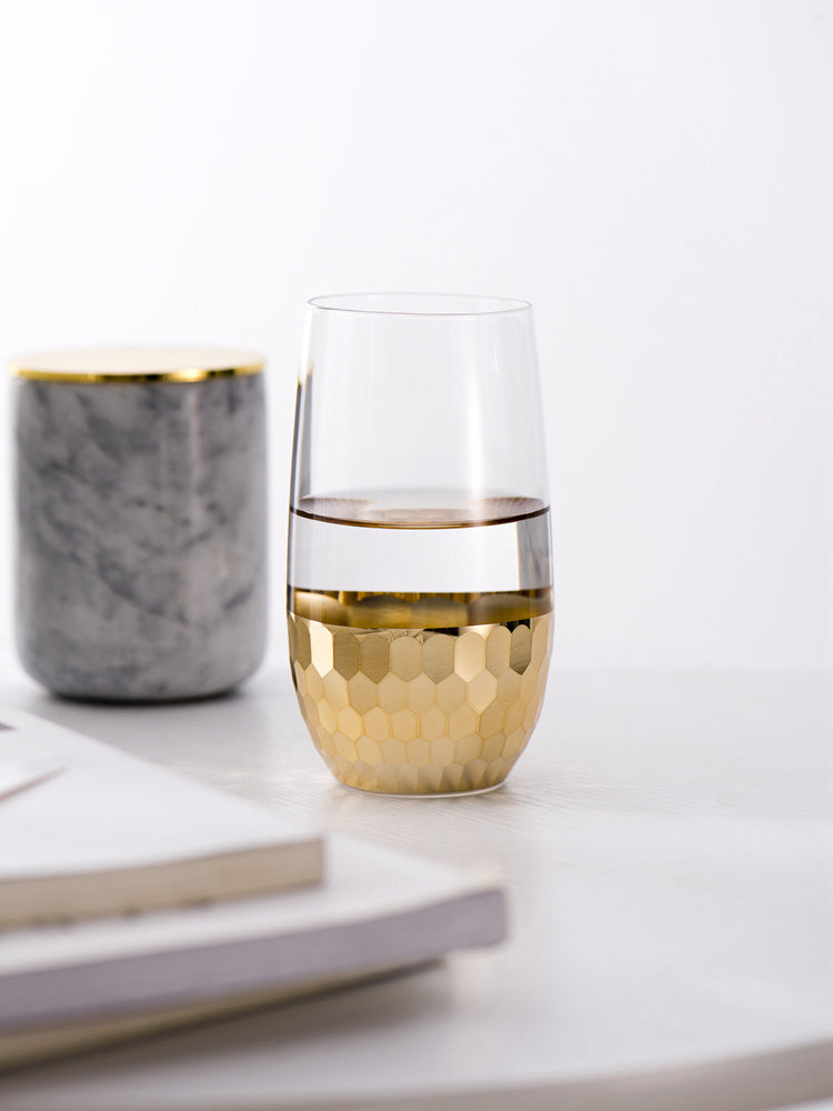 Durable Nordic Drinkware Light Luxury Gold-Plated Glass Cups Milk Cup Water Mug Wedding Souvenir Drinking Wine Glasses Cute - AKAAL 