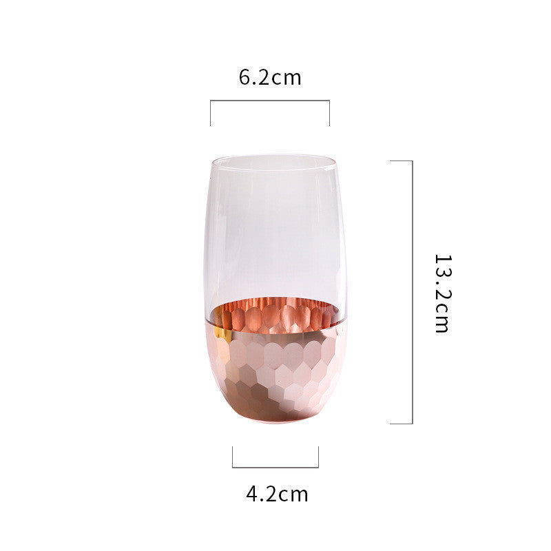 Durable Nordic Drinkware Light Luxury Gold-Plated Glass Cups Milk Cup Water Mug Wedding Souvenir Drinking Wine Glasses Cute - AKAAL 