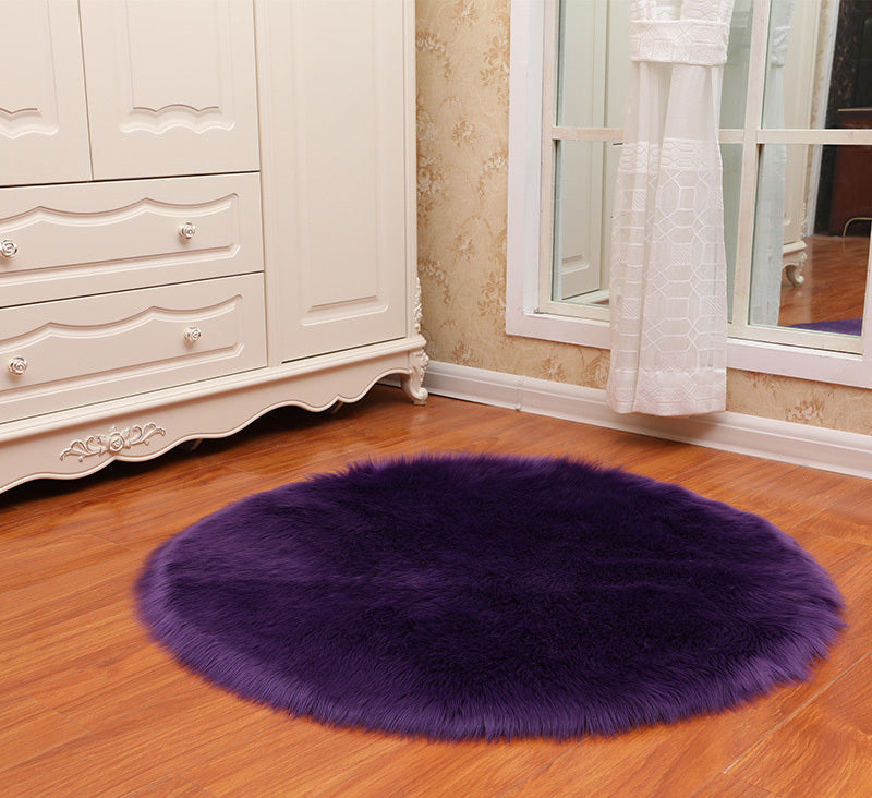 Round Soft Faux Sheepskin Area Rug - AKAAL 