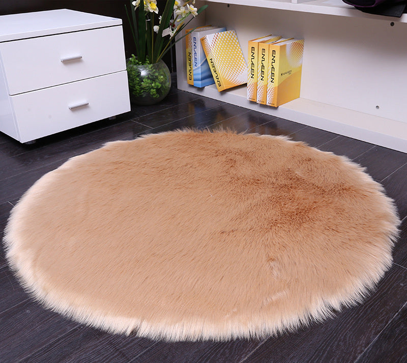 Round Soft Faux Sheepskin Area Rug - AKAAL 