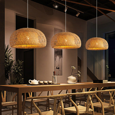 Bamboo Woven Japanese Pastoral Chandelier - AKAAL 