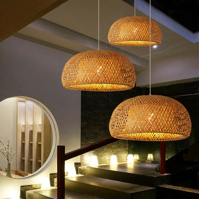 Bamboo Woven Japanese Pastoral Chandelier - AKAAL 