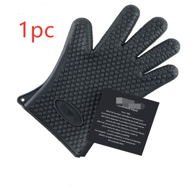 Food Grade Silicone Heat Resistant BBQ Glove Silicone Oven Mitts - AKAAL 