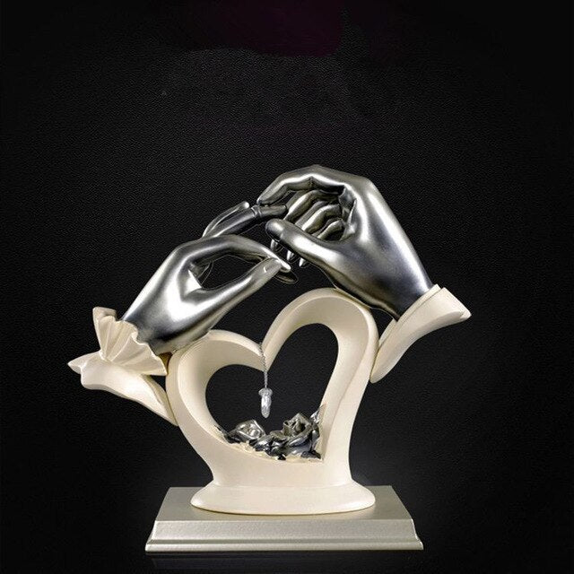 Hand Heart-Shaped Crystal Figurine