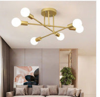 Industrial 6-Head Iron Ceiling Light