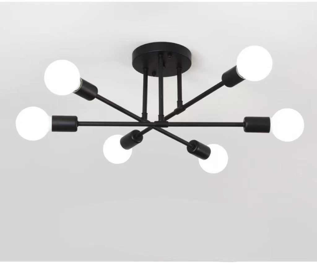 Industrial 6-Head Iron Ceiling Light - AKAAL 