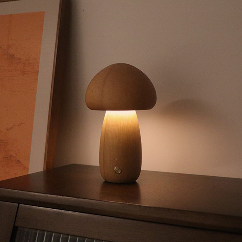 Wooden Mushroom LED Night Light - AKAAL 