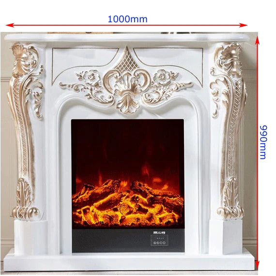 Decorative Wooden Fireplace Set with Electric Insert - AKAAL 