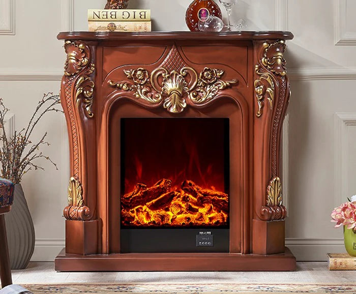 Decorative Wooden Fireplace Set with Electric Insert - AKAAL 