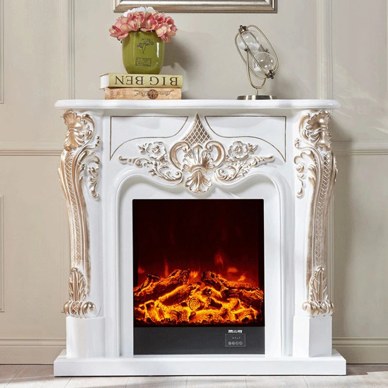 Decorative Wooden Fireplace Set with Electric Insert - AKAAL 