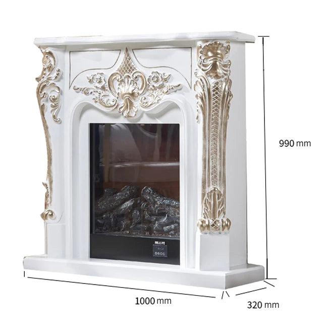 Decorative Wooden Fireplace Set with Electric Insert - AKAAL 