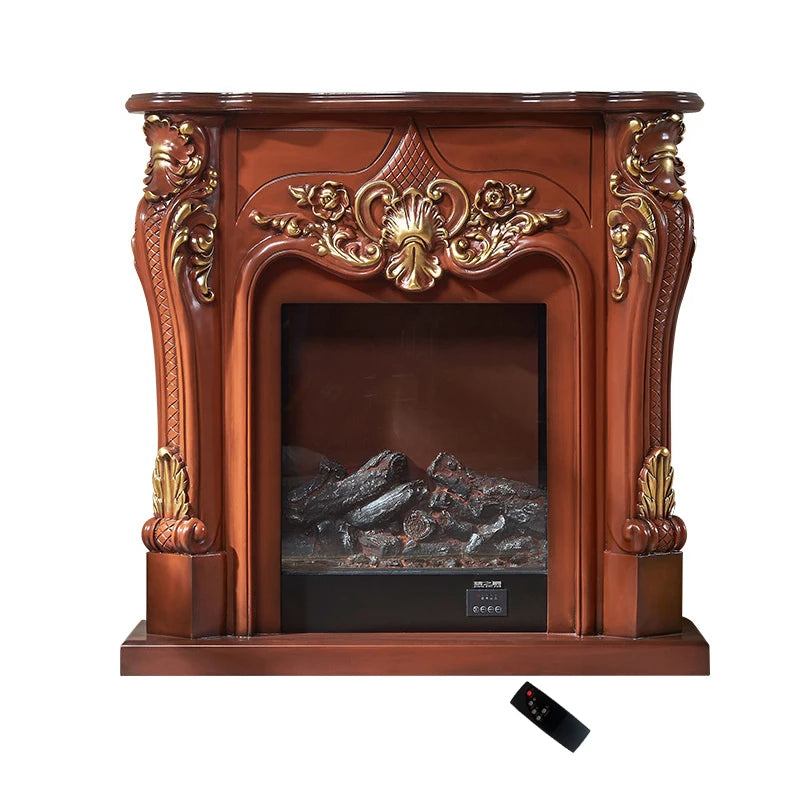 Decorative Wooden Fireplace Set with Electric Insert - AKAAL 