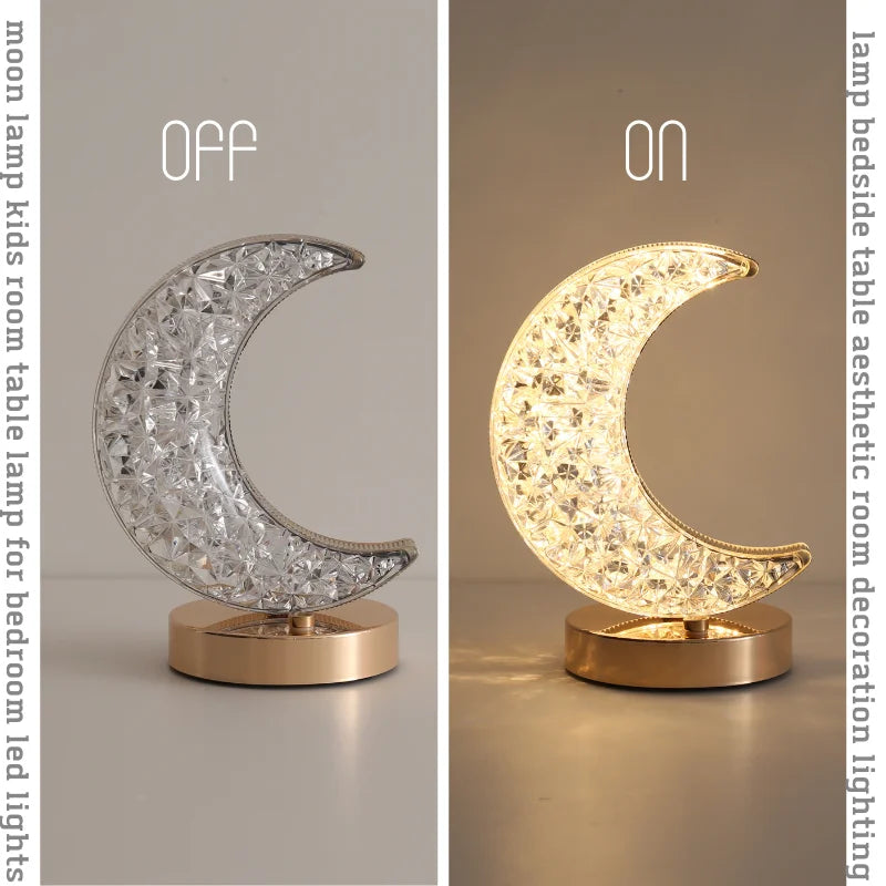 Crystal Touch Dimming 3D Moon Lamp - AKAAL 