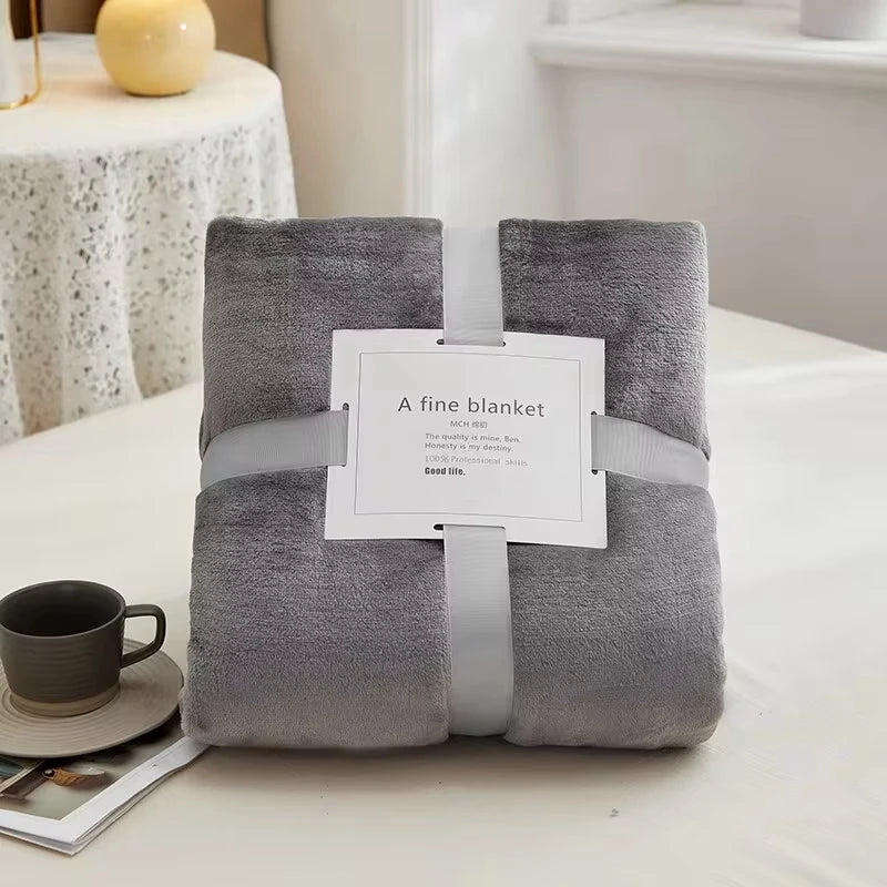 Grey Flannel Fleece Blanket - AKAAL 