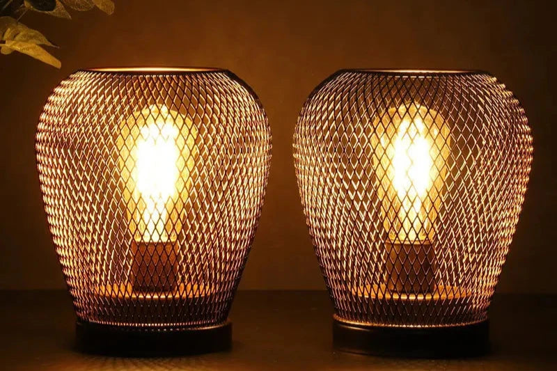 Metal Cage LED Lantern Table Lamp - AKAAL 