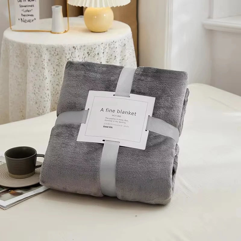 Grey Flannel Fleece Blanket - AKAAL 