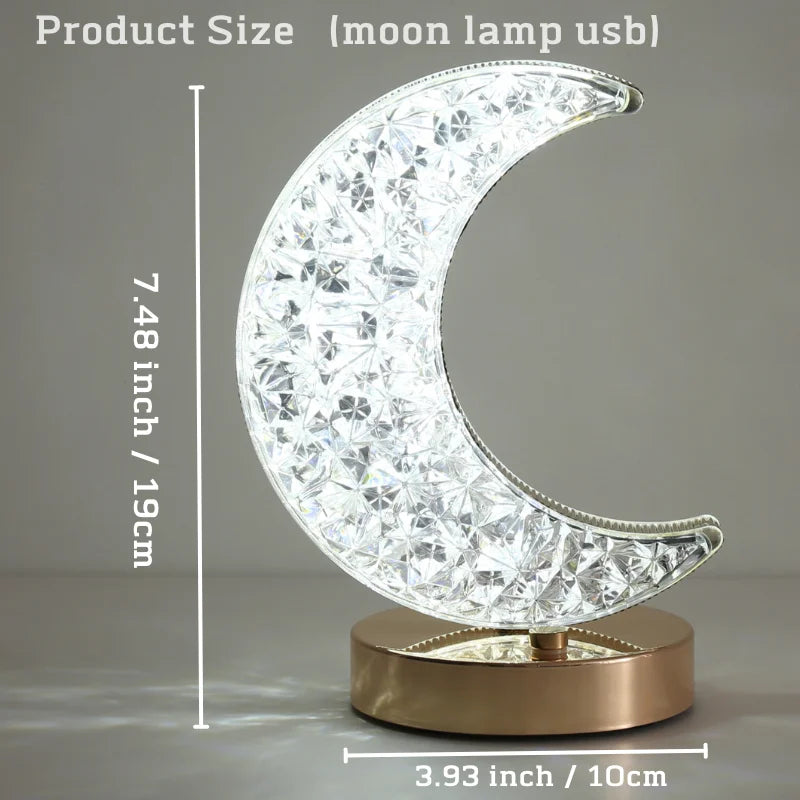 Crystal Touch Dimming 3D Moon Lamp - AKAAL 