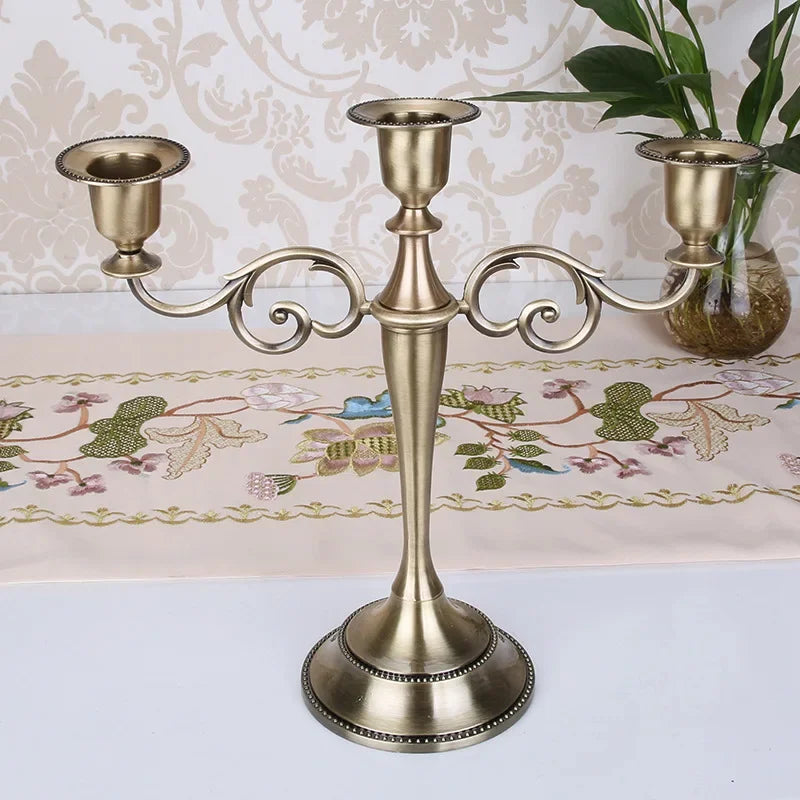 Retro Metal 3-Arm Candlestick Holder - AKAAL 