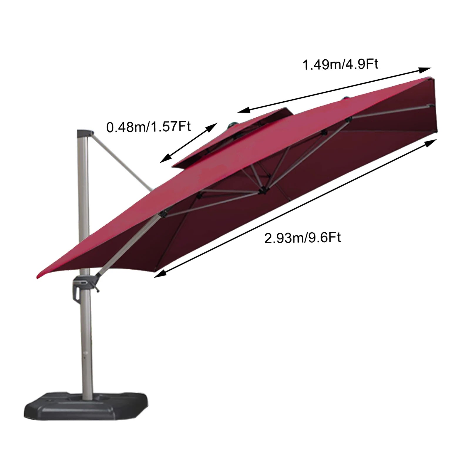 Square Double Topped Umbrella Surface