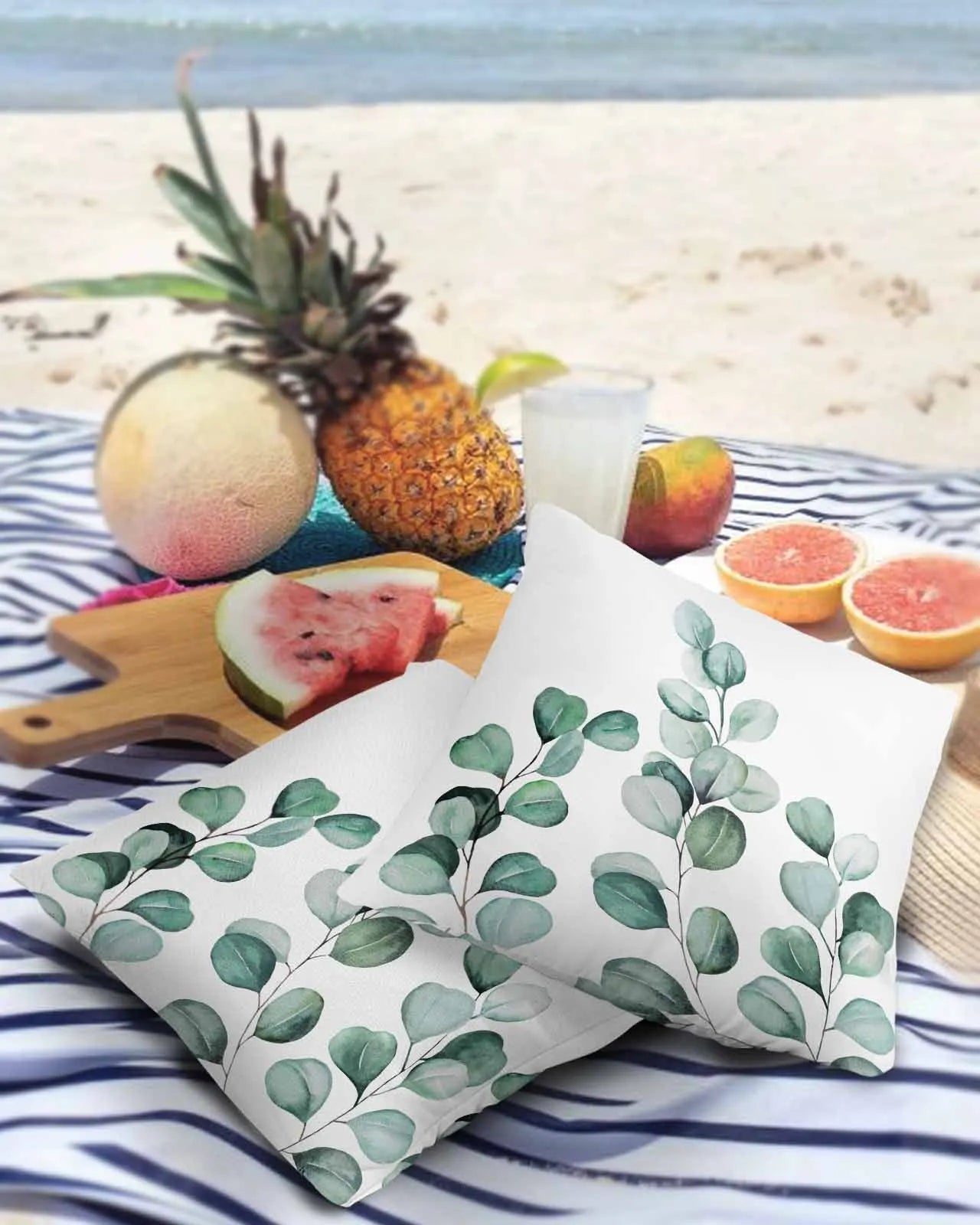 Eucalyptus Leaf Branches Waterproof Cushion Covers - AKAAL 