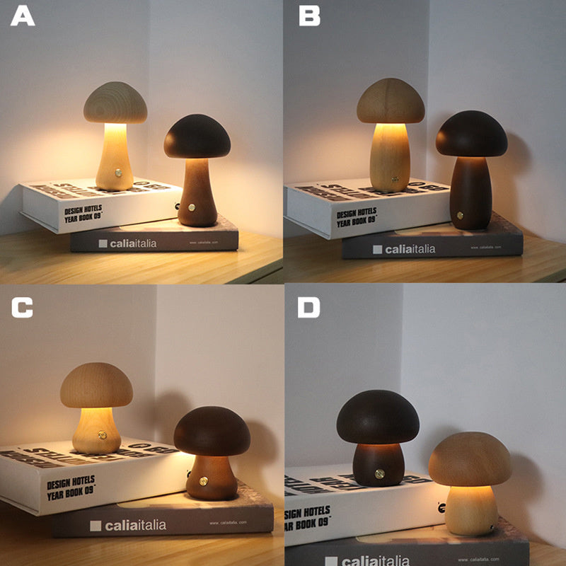 Wooden Mushroom LED Night Light - AKAAL 