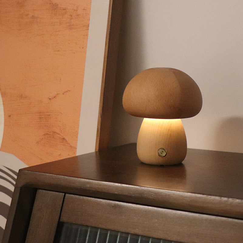 Wooden Mushroom LED Night Light - AKAAL 