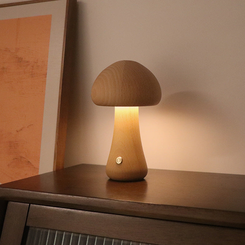 Wooden Mushroom LED Night Light - AKAAL 